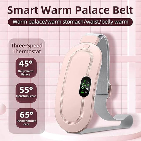 Period Cramp Relief Belt – Rechargeable Heating Pad with Massager for Women