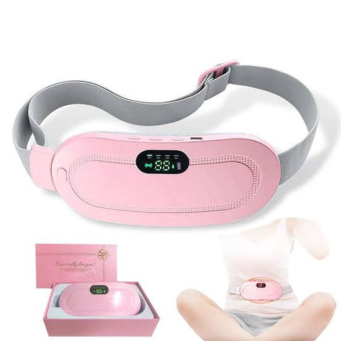 Period Cramp Relief Belt – Rechargeable Heating Pad with Massager for Women