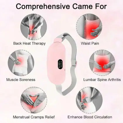 Period Cramp Relief Belt – Rechargeable Heating Pad with Massager for Women